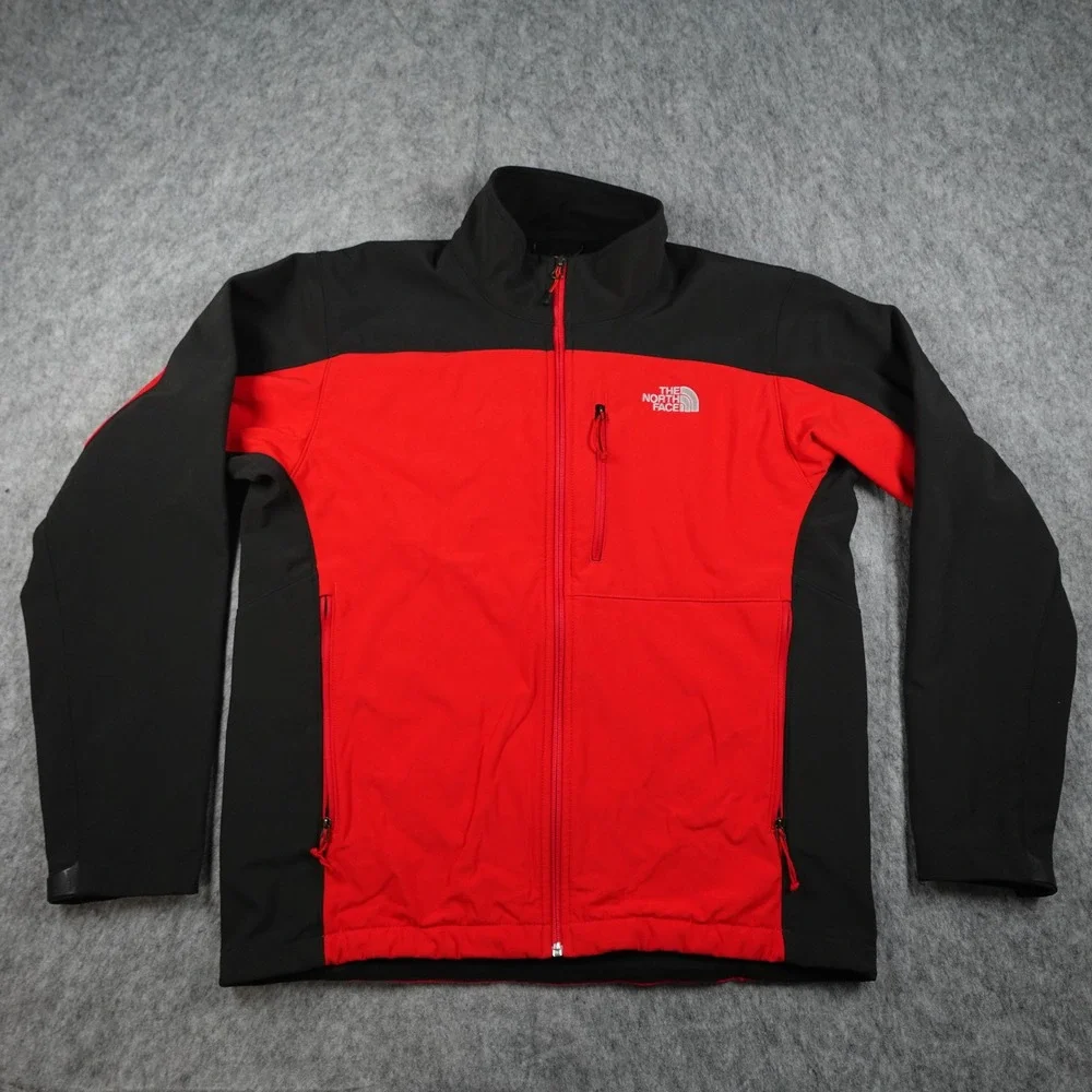 The North Face Jacket Mens Large Red Apex Bionic Softshell Full Zip Jacket